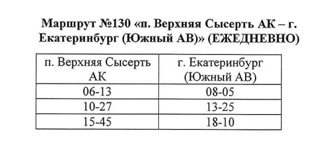 Расписание маршрута №130